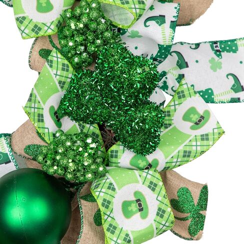 Ribbons and Shamrocks St. Patrick's Day Wreath 24-Inch Unlit in Saudi Arabia