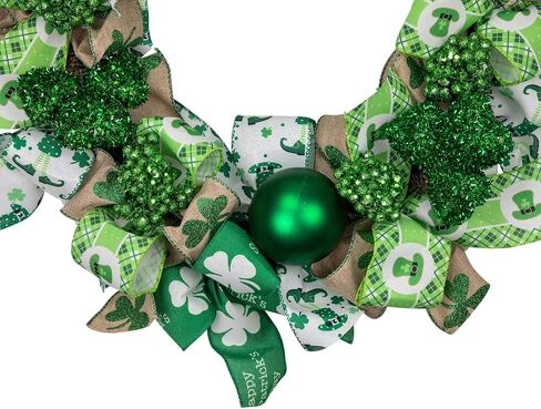 Ribbons and Shamrocks St. Patrick's Day Wreath 24-Inch Unlit in Saudi Arabia
