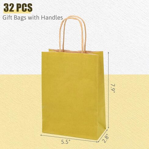 Shindel 24PCS Gift Bags with Handles, Paper Bags Kraft Bags Warm Morandi Colors Paper Bags for Wedding Birthday Party Supplies and Gifts in Saudi Arabia