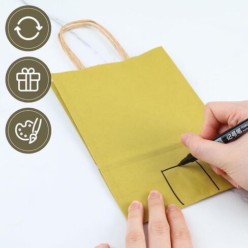 Shindel 24PCS Gift Bags with Handles, Paper Bags Kraft Bags Warm Morandi Colors Paper Bags for Wedding Birthday Party Supplies and Gifts in Saudi Arabia