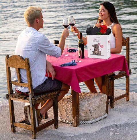 حقيبة هدايا ysmile مرحة مع مناديل تغليف مقاس 13 بوصة للرجال والنساء والذكرى السنوية حزمة واحدة لعيد الحب - كلب جميل in Kuwait