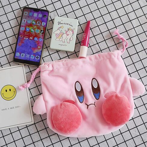 Pink Cosmetics Bag Drawstring Travel Purse Makeup Plush Kawaii Bag Cosmetic Storage Bags Organizer (Style A) in Saudi Arabia