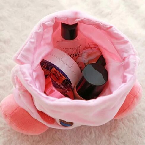 Pink Cosmetics Bag Drawstring Travel Purse Makeup Plush Kawaii Bag Cosmetic Storage Bags Organizer (Style A) in Saudi Arabia