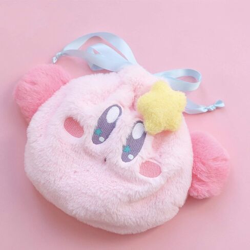 Pink Cosmetics Bag Drawstring Travel Purse Makeup Plush Kawaii Bag Cosmetic Storage Bags Organizer (Style A) in Saudi Arabia
