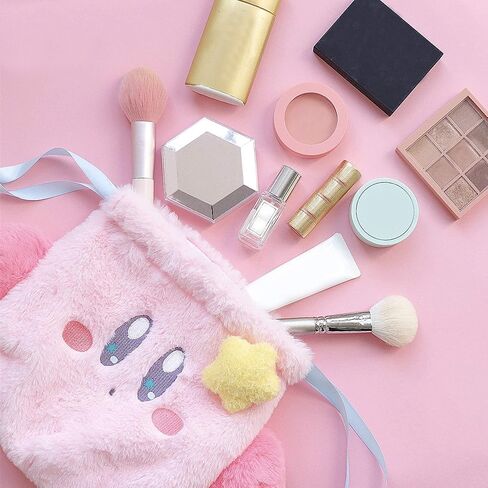 Pink Cosmetics Bag Drawstring Travel Purse Makeup Plush Kawaii Bag Cosmetic Storage Bags Organizer (Style A) in Saudi Arabia