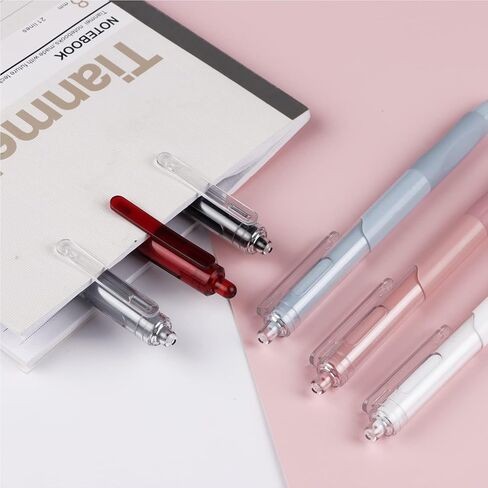 6 Pack Gel Pens, Retractable Quick Dry Gel Ink Pen, Fine Point 0.5mm Smooth Writing Aesthetic Cute Pens 5 Black and 1 Red Ink Gel Pens for Home School Office Supplies Diary Pens in Kuwait