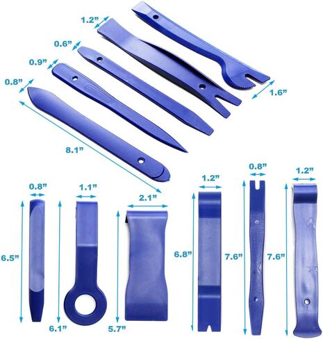 أداة إزالة الحواف من كيت بيست، 12 قطعة أداة إزالة اللوحة التلقائية، مجموعة أدوات التثبيت الداخلية للسيارة، أداة فك بلاستيكية لإزالة المسامير وراديو السيارة، مجموعة أدوات التنجيد in Kuwait