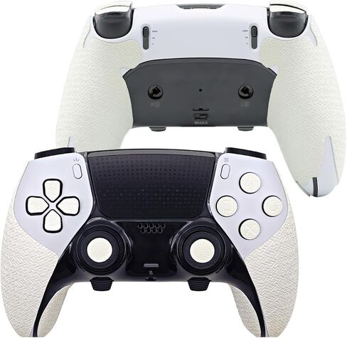 قبضة وحدة التحكم لجهاز PS5، طقم الجلد المزخرف، لجهاز PS5DualSense، وحدات التحكم المضادة للانزلاق والممتصة للعرق، مقابض المقبض والأزرار (PS5 Du﻿alSense، أسود سبج عادي) in Kuwait