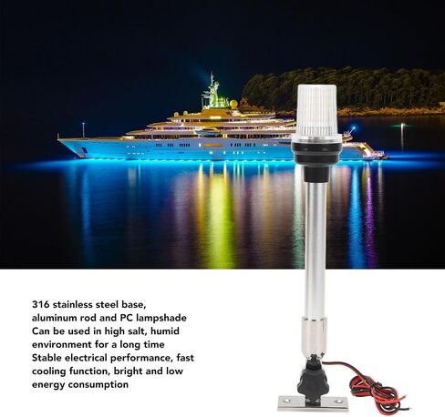 12 بوصة LED قابلة للطي للأسفل قارب ضوء صارم، IP66 مقاوم للماء، قضيب ألومنيوم، 3 أضواء علوية بيميني ميل بحري، قاعدة من الفولاذ المقاوم للصدأ، ضوء مرساة القارب لقارب الصيد العائم in Saudi Arabia