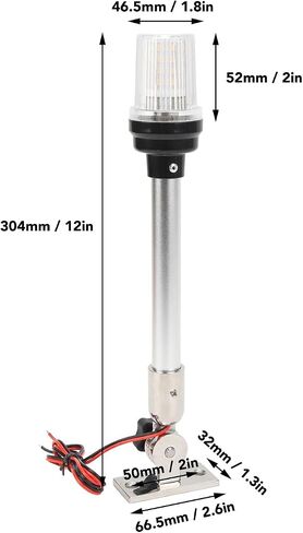 12 بوصة LED قابلة للطي للأسفل قارب ضوء صارم، IP66 مقاوم للماء، قضيب ألومنيوم، 3 أضواء علوية بيميني ميل بحري، قاعدة من الفولاذ المقاوم للصدأ، ضوء مرساة القارب لقارب الصيد العائم in Saudi Arabia
