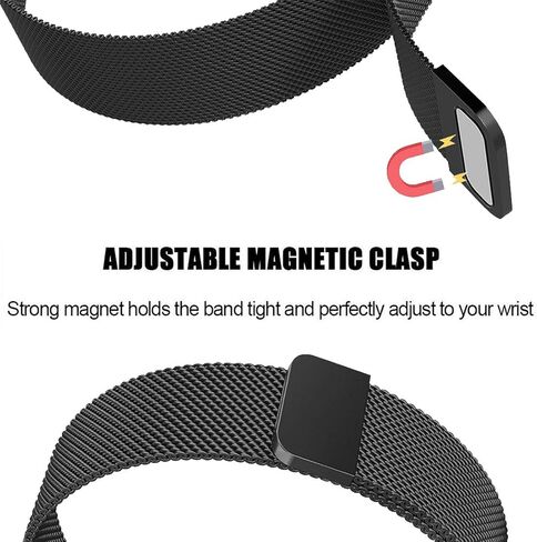 22mm Stainless Steel Magnetic Mesh Compatible for Samsung Galaxy Watch 46mm/Gear S3 Classic/Frontier/Huawei Watch 2Classic/GT/GT 2/ Quick Release Replacement Sports Straps in Saudi Arabia