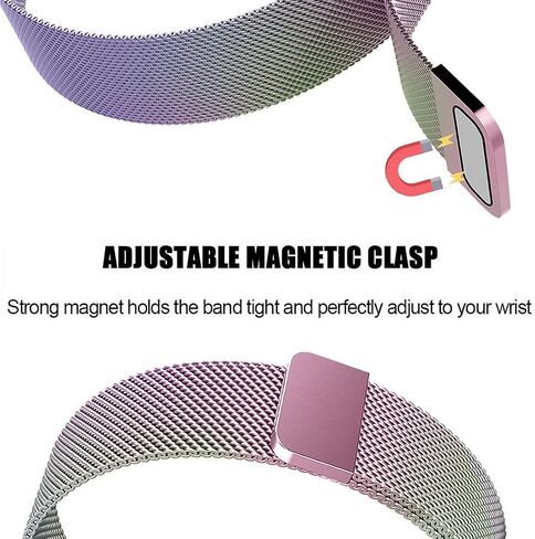 22mm Stainless Steel Magnetic Mesh Compatible for Samsung Galaxy Watch 46mm/Gear S3 Classic/Frontier/Huawei Watch 2Classic/GT/GT 2/ Quick Release Replacement Sports Straps in Saudi Arabia