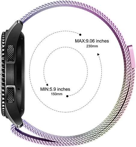 22mm Stainless Steel Magnetic Mesh Compatible for Samsung Galaxy Watch 46mm/Gear S3 Classic/Frontier/Huawei Watch 2Classic/GT/GT 2/ Quick Release Replacement Sports Straps in Saudi Arabia