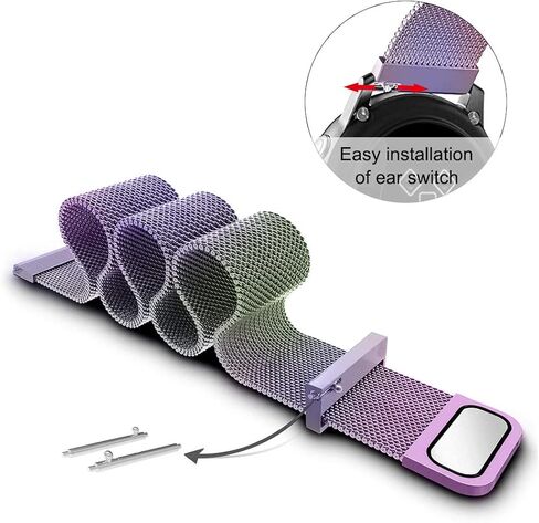 22mm Stainless Steel Magnetic Mesh Compatible for Samsung Galaxy Watch 46mm/Gear S3 Classic/Frontier/Huawei Watch 2Classic/GT/GT 2/ Quick Release Replacement Sports Straps in Saudi Arabia