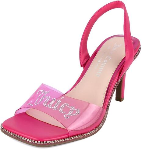 Juicy Couture Women's High Heels - Slingback Dress Sandals Featuring Lucite Strap and Dazzling Rhinestone Logo Embellishments in Saudi Arabia