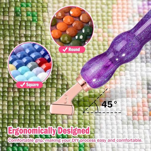 مجموعة أقلام رسم فنية ماسية 21 قطعة من NIBESSER 3 قطع أقلام فنية ماسية 12 قطعة 45 درجة رؤوس لولبية معدنية 5D من الراتنج ملحقات أدوات الرسم نصائح متعددة للصناعة اليدوية (قوس قزح C) in Kuwait