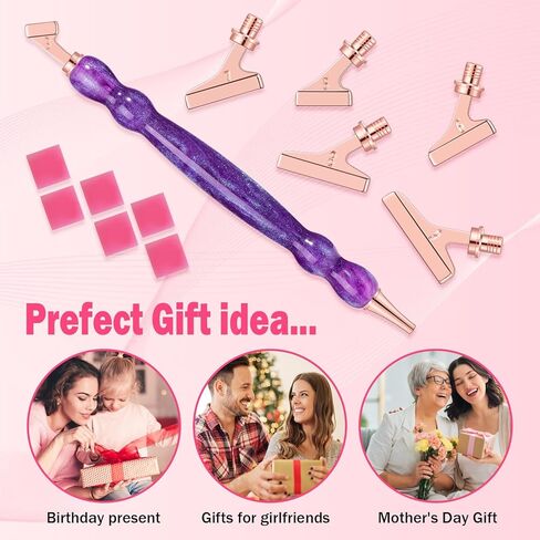 مجموعة أقلام رسم فنية ماسية 21 قطعة من NIBESSER 3 قطع أقلام فنية ماسية 12 قطعة 45 درجة رؤوس لولبية معدنية 5D من الراتنج ملحقات أدوات الرسم نصائح متعددة للصناعة اليدوية (قوس قزح C) in Kuwait