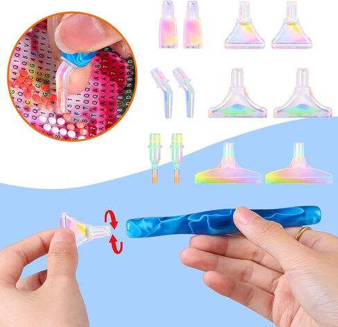 DoreenBow 21Pcs Diamond Art Painting Pen 5D Diamond Art Painting Tools Diamond Art Painting Accessories Tool Kit Rainbow Tip Pen for Adult with 6 Clay(Yellow+Blue) in Saudi Arabia