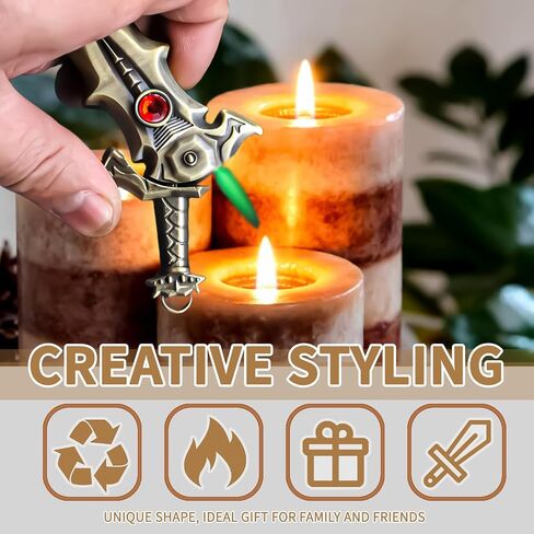 Cool Swords Fashion Custom Lighter, Refillable & Adjustable, Unique for Women Candles Gifts Camping BBQ (No Butane Fule) (01#) in Saudi Arabia