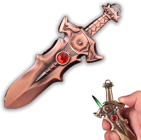 Cool Swords Fashion Custom Lighter, Refillable & Adjustable, Unique for Women Candles Gifts Camping BBQ (No Butane Fule) (01#) in Saudi Arabia