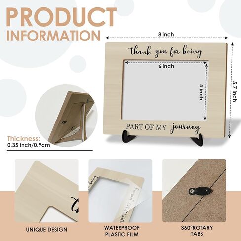 إطار صورة خشبي مع حامل هدية شكر للنساء والرجال والأم وزملاء العمل والمعلمين، شكرًا لكونك جزءًا من ديكور مكتب My Story إطار الصورة على سطح الطاولة مقاس 4×6 بوصة أفقيًا -14 in Kuwait