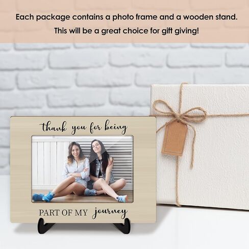 إطار صورة خشبي مع حامل هدية شكر للنساء والرجال والأم وزملاء العمل والمعلمين، شكرًا لكونك جزءًا من ديكور مكتب My Story إطار الصورة على سطح الطاولة مقاس 4×6 بوصة أفقيًا -14 in Kuwait