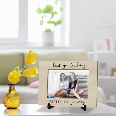 إطار صورة خشبي مع حامل هدية شكر للنساء والرجال والأم وزملاء العمل والمعلمين، شكرًا لكونك جزءًا من ديكور مكتب My Story إطار الصورة على سطح الطاولة مقاس 4×6 بوصة أفقيًا -14 in Kuwait