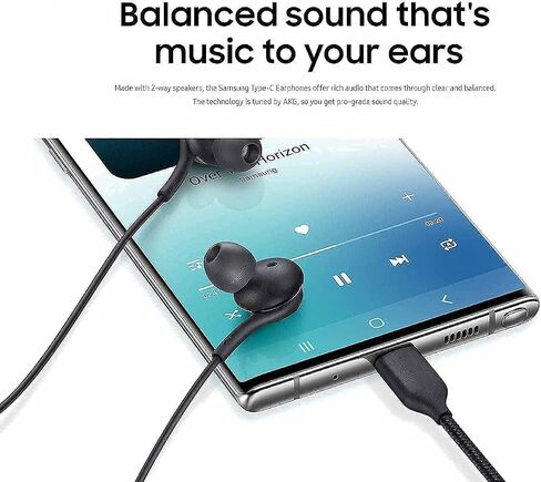 عبوتان من سماعات الرأس USB C لهاتف Samsung Galaxy S23 Ultra S22 S21 FE S20 Z Flip 3 Fold 4 A53 A54 USB C مع ميكروفون داخل الأذن من تصميم AKG سماعات أذن سلكية USB من النوع C - أسود in Kuwait
