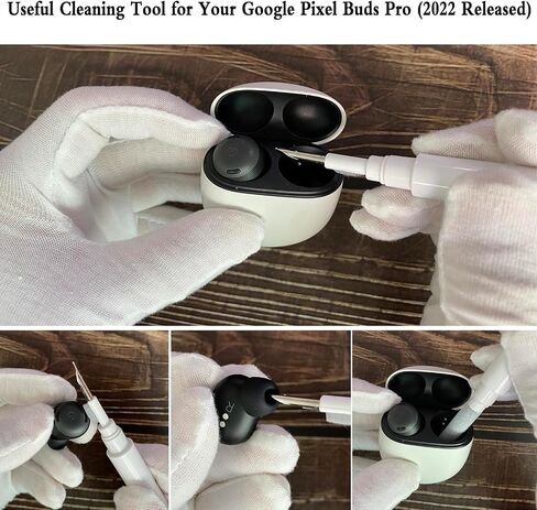 Olytop for Google Pixel Buds Pro 2/Pro Case Cover with Lock Clip & Cleaner Pen 2024/2022, Shockproof Protective Hard Shell Skin with Carabiner Men Women - Black in Kuwait