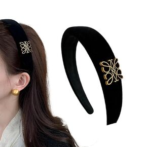 Headbands for Women Fashion Hair Bands for Women's Hair Non Slip Fabric Wide Headbands for Thin Thick Hair (Black)