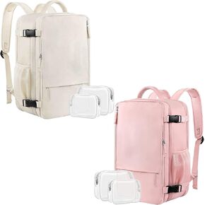 حقيبة ظهر كبيرة للسفر (بيج + وردي)، حقيبة ظهر سعة 40 لترًا، حقيبة ظهر للكمبيوتر المحمول مقاس 17 بوصة، حقيبة ظهر مقاومة للماء، حقيبة كتب جامعية، حقيبة ظهر للكمبيوتر المحمول، حقيبة ظهر للنساء، كما تمت الموافقة على رحلة الشخص in Kuwait