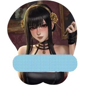 Spy Family Yor Forger Japanese Anime Figure 3D Mouse Pad with Wrist Rest Support Soft Silicone Oppai Computer Mousepads for Office (Version 1)