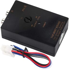 aqxreight Speaker Level Converter, Car Output Stereo Speaker High to Low Level Converter with Delay Function