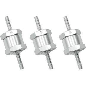 3PCS 5/16" 8mm Non-Return One Way Check Valve,Aluminium Alloy Fuel Hose Check Valve Control Accessories for Petrol Diesel Fuel Oil Water H-032-8mm