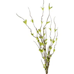 Wnvivi 6 Pcs Artificial Willow Branches with Leaves,44 Inch Fake Willow Twig Stems,Ting Ting Branches,Lifelike Curly Greenery Sticks for Home Office Decor,A1