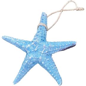 YOKIOU 1 PCS Artificial Resin Starfish Large Light Blue 4.9in Hanging Star Fish DIY Craft Beach Lake House Home Wedding Decor (1*Light Blue)