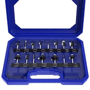 Router Bits Set of 15 Pieces 1/4 Inch Router Bit Set Woodworking Tools for Beginners, Router Bits Sets Idea Gifts for Dad
