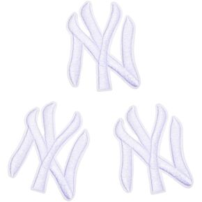 Iron on Patches for Sports Teams - Decorative Letters for Clothing & Accessories, Ideal for Shirts, Jackets, Hats, Jeans, Shoes, Bags - Durable, Easy Apply - 3 Pack (NY Black x 3)