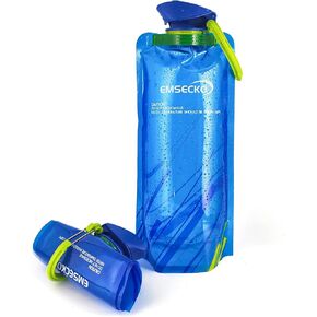 Collapsible Water Bottle - 700ml Foldable BPA-Free Durable Carabiner for Outdoor Activities and Travel - Suitable for Water, Milk Powder, and Nuts