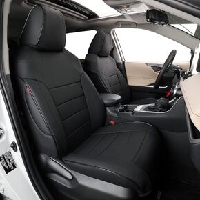 EKR Custom Fit Car Seat Covers for Select Volkswagen ID4 Pro,Pro S,Pro S with Gradient 2021 2022 2023 2024 - Leatherette (Black/Gray)