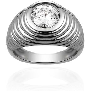 2 Carat Moissanite Half Bezel Set Ring Moissanite Engagement Rings D-E Color VVS 8mm Moissanite Diamond Solitaire Engagement Promise Anniversary Rings