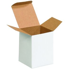 Aviditi White Folding Gift Boxes, 3" x 3" x 4", Pack of 250, Easy to Assemble Reverse Tuck Carton, for Small Gifts or Parts