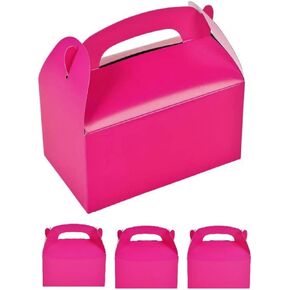 Hot Pink Treat Boxes (6 1/4" x 6") Goody Candy Treat Sweet Gift Box. Great for Weddings, Birthday, Bachelorete Bat Mitzvah or Fundrasing and Giveaways! (12 Boxes)