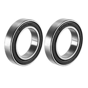 uxcell 6802-2RS Deep Groove Ball Bearing Double Sealed 1180802, 15mm x 24mm x 5mm Carbon Steel Bearings (Pack of 2)