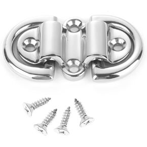 Atibin Hardware Steel Tie Down Ring Heavy Stainless Folding Pad Eye Marine Deck Folding Pad Eye Double Rings SUS316