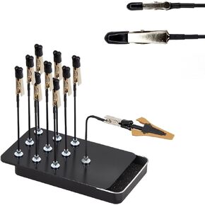 Large Clamps Metal Model Painting Stand Base Holder with 10PCS Magnetic Bendable Alligator Clip Sticks Set,Model Holder for Painting,Alligator Clip Stand for Gundam Hobby Model Parts