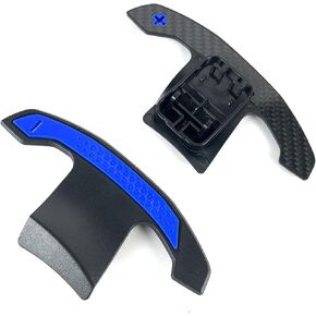 Steering wheel carbon fibre shift paddles FOR BMW G20 G30 G21 G31 G05 G06 G22 G23 F32 F36 F33 F06 F12 F30 F82 F80 F87 F10 F11 F13 G14 G15 G16 G29 G01 G02 G07 shift paddles (Blue)