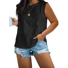Imily Bela Womens Plus Size Tank Tops Sleeveless Crew Neck Summer Casual Basic Tees Shirts