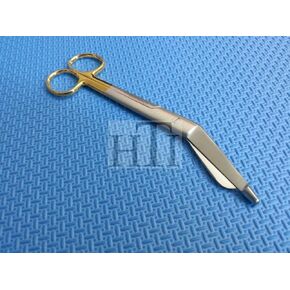 Premium O.R Grade Gold Handle SUPERCUT Lister Bandage Scissors 7.25" with ONE Serrated Blade (HTI BRAND)