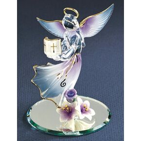 Glass Baron Angel with Bible Figurine
